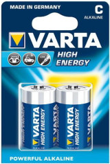 2 x Varta High Energy Alkaline Baby C batterijen