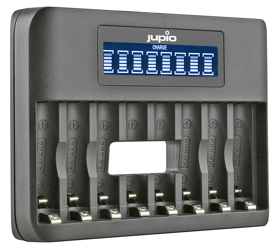 Jupio USB Octo Charger snellader voor 1-8 x AA of AAA batterijen