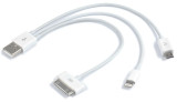 3 in 1 USB Kabel - USB naar Apple 30pins, Apple Lightning en microUSB