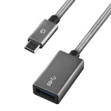 Energea AluMax USB-C naar USB 3.0 adapter - 14cm - grijs