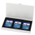 Kleine platte case voor 3 x SD/SDHC/SDXC geheugenkaarten