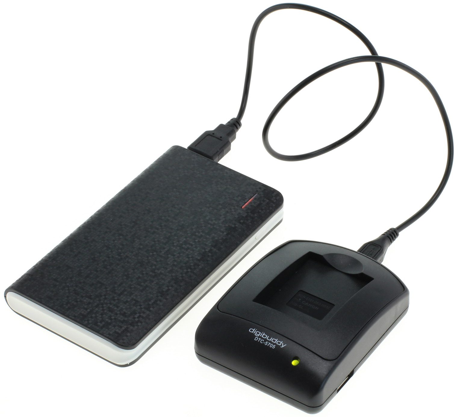 Powerpakket: mini USB oplader + 8000mAh Powerbank voor Olympus BLS-1