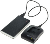 Powerpakket: mini USB oplader + 8000mAh Powerbank voor Olympus Li-40B en Olympus Li-42B