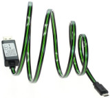 MicroUSB kabel zwart met groen lichtgevend looplicht