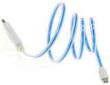 MicroUSB kabel wit met blauw lichtgevend looplicht