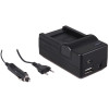 4-in-1 acculader voor Canon NB-6L accu - compact en licht - laden via stopcontact, auto, USB en Powerbank