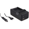 4-in-1 acculader voor Canon NB-11L accu - compact en licht - laden via stopcontact, auto, USB en Powerbank