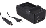 4-in-1 acculader voor Canon NB-13L accu - compact en licht - laden via stopcontact, auto, USB en Powerbank