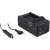 4-in-1 acculader voor Panasonic DMW-BCM13 accu - compact en licht - laden via stopcontact, auto, USB en Powerbank