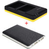 Powerpakket Deluxe: NP-FW50 duo oplader + 8000mAh Powerbank voor 2 Sony accu's NP-FW50
