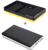 Powerpakket Deluxe: EN-EL3e duo oplader + 8000mAh Powerbank voor 2 Nikon accu's EN-EL3 / EN-EL3e