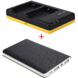 Powerpakket Deluxe: EN-EL5 duo oplader + 8000mAh Powerbank voor 2 Nikon accu's EN-EL5
