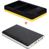 Powerpakket Deluxe: EN-EL14 duo oplader + 8000mAh Powerbank voor 2 Nikon accu's EN-EL14/EN-EL14A