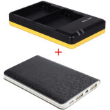 Powerpakket Deluxe: EN-EL15 duo oplader + 8000mAh Powerbank voor 2 Nikon accu's EN-EL15