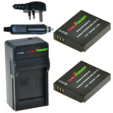2 x DMW-BCM13 accu's voor Panasonic - Charger Kit + car-charger - UK version
