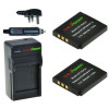 2 x NP-50 accu's voor Fujifilm - Charger Kit + car-charger - UK version