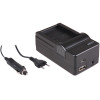 4-in-1 acculader voor Olympus BLH-1 accu - compact en licht - laden via stopcontact, auto, USB en Powerbank