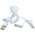 USB 3in1 kabel - Apple Lightning, microUSB en USB-C op 1 kabel - Nylon - 1 meter - Wit