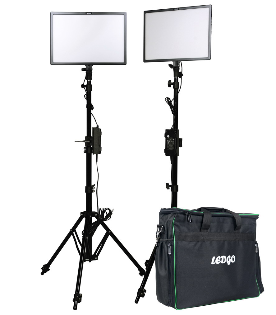 Ledgo E268CII LED camera verlichting Complete Kit - 2 x LED schermen + 2 lampstatieven