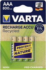 Varta AAA Recycled batterijen - 800mAh - Oplaadbaar - 4 stuks