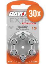 Voordeelpak Rayovac gehoorapparaat batterijen - Type 13 (oranje) - 30 x 6 stuks + gratis batterijtester