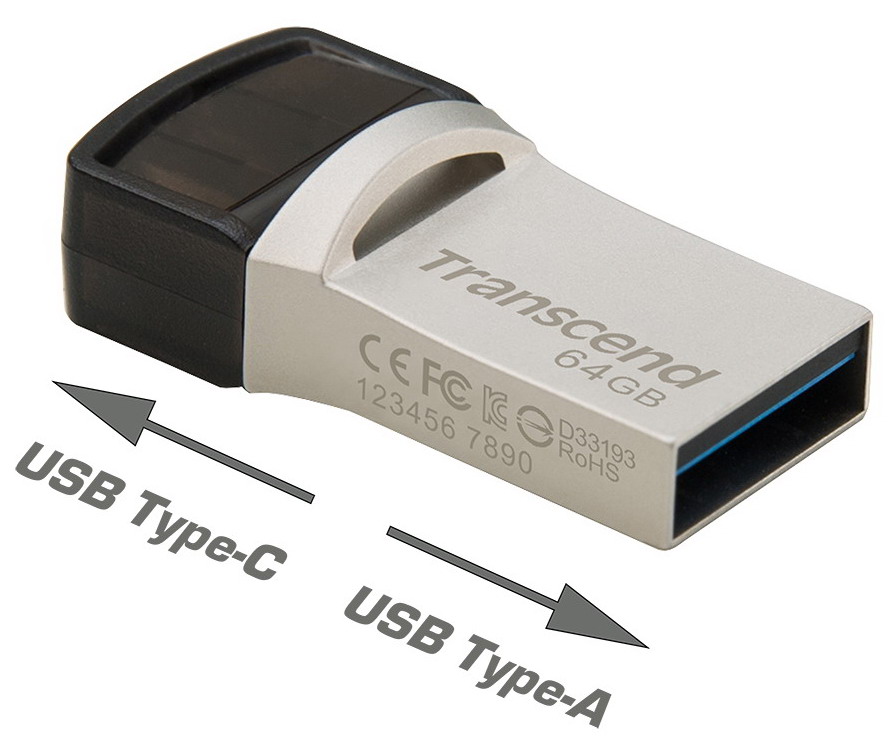 laten we het doen tarwe Vormen Transcend JetFlash 890 Dual USB - USB Type C en USB 3.1 - 64GB |  Saake-shop.nl