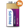 Voordeelpak 5 stuks Philips 9V Lithium batterijen