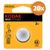 Voordeelpak Kodak CR2032 knoopcel batterijen - 20 stuks 