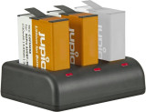 Jupio Kit: 2 x accu GoPro Hero9, Hero10, Hero11, Hero12 + compacte Triple oplader