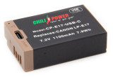 ChiliPower accu LP-E17 USB-C versie voor Canon - 1100mAh
