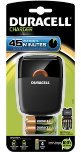 Duracell 45 minuten Snellader + 4 batterijen (2xAA + 2xAAA)